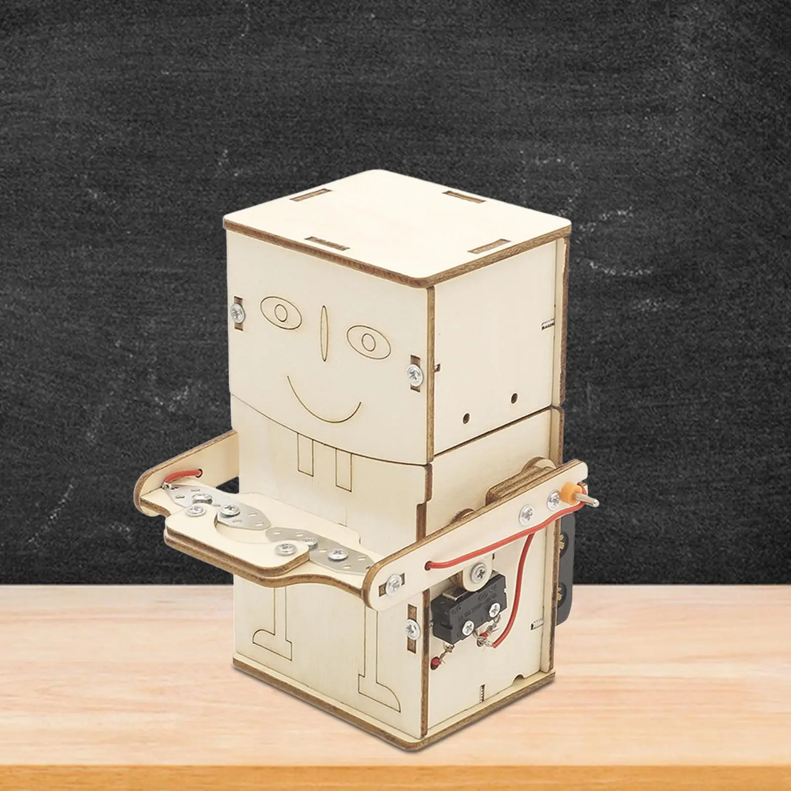 Wood Science Project Kits Early Educational Eat Money Robot 3D Puzzles Funny for Gift