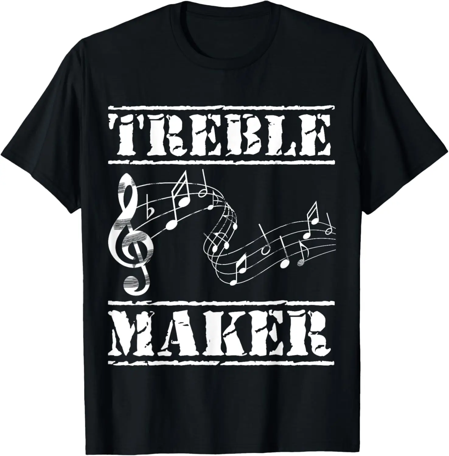 Treble Maker problemen bassleutel notities grappige woordspeling T-shirt