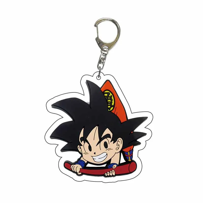 Llavero de Acrílico con Personajes en Versión Q de Super Saiyan God Goku, Piccolo, Majin Buu y Trunks, Decoración de Anime, Colección, Regalo Encantador