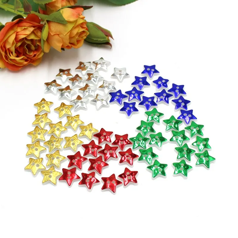 Botones con forma de estrella de Navidad, manualidades, decoración de álbumes de recortes, 100 unids/lote, 13mm