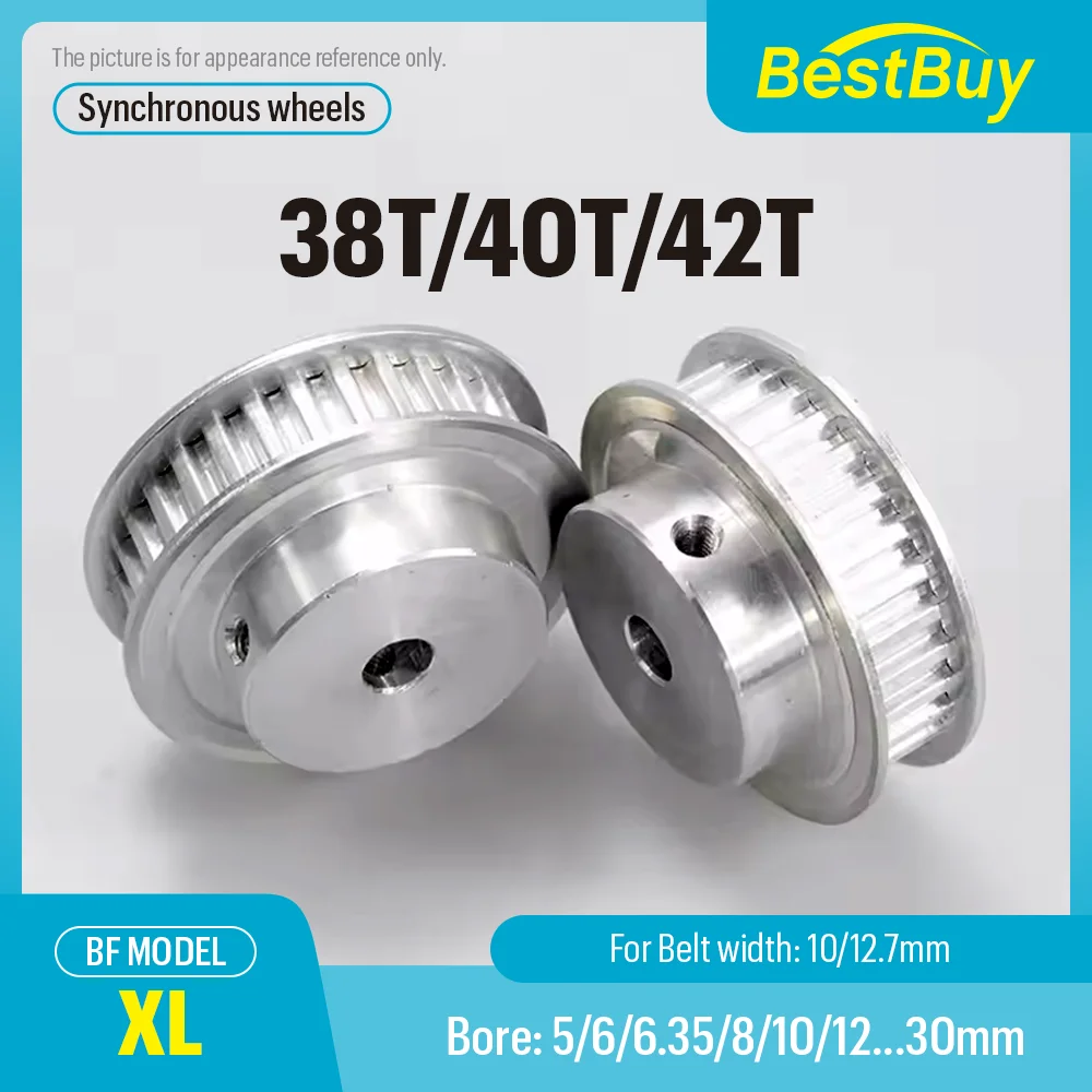 

XL Timing Pulley BF Type 38T/40T/42 Teeth Synchronous Timing Pulley Bore 5/6/6.35-30 for Width 10/12.7mm Belt