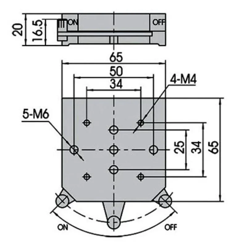 Ultra-Thin Optical Gradual Magnetic Base Stand with M6 Thread 0-23KG Continuously Adjustable Force for Stable Support