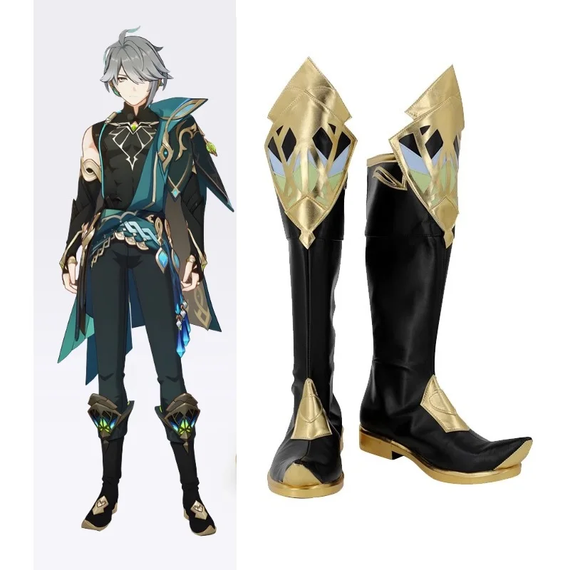 Al haitham cosplay stiefel halloween karneval maßge schneiderte schuhe