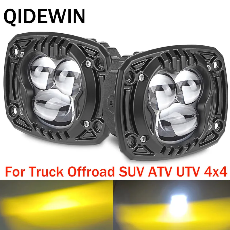 

Three Eye Led Spot Work Light Truck Pickup Motorcycle Fog Lights Accessories Spotlights Lights Dual Color Daytime Running Light