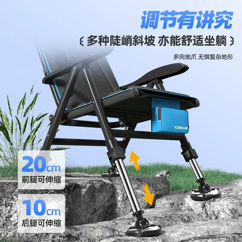 Portable Foldable Fishing Chair Lightweight with Telescopic Legs for Camping Outdoor Activities Comfortable Fishing Seat