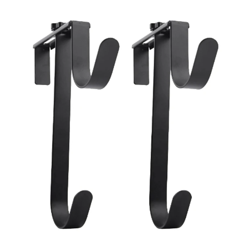 Gancho duplo pool pole hanger, 2pcs, metal, largura ajustável, para jardim, mangueira pendurada ao ar livre, acessórios da cerca