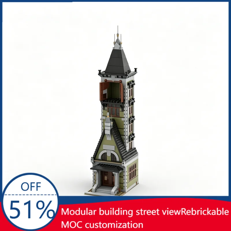1497Pcs Haunted Tower Modular Custom Building Blocks Spooky Modular Building Scene Model Educational Assembly Toy For Collectors