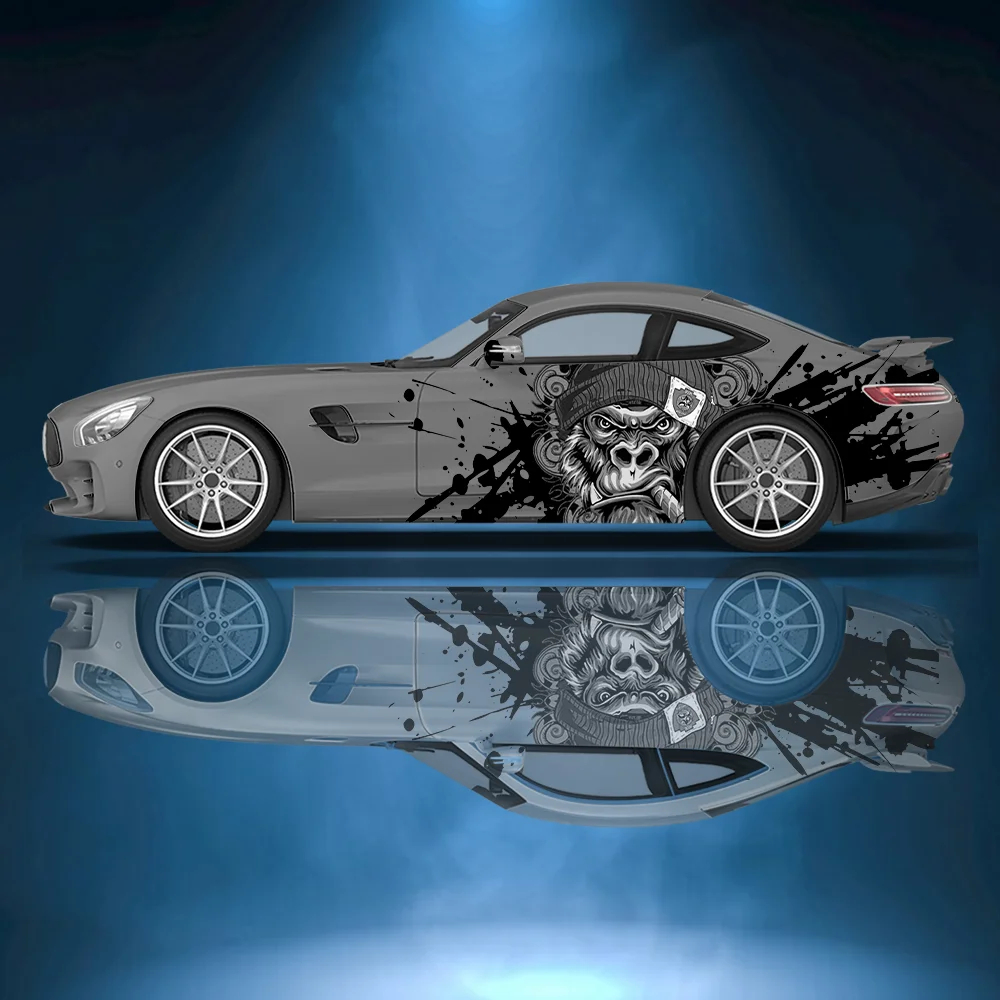 

Violent Hip-hop Gorilla Car Vinyl Wraps Decal Self-adhesive PVC Sticker Suitable for Trucks SUV Decoration Auto Accessories