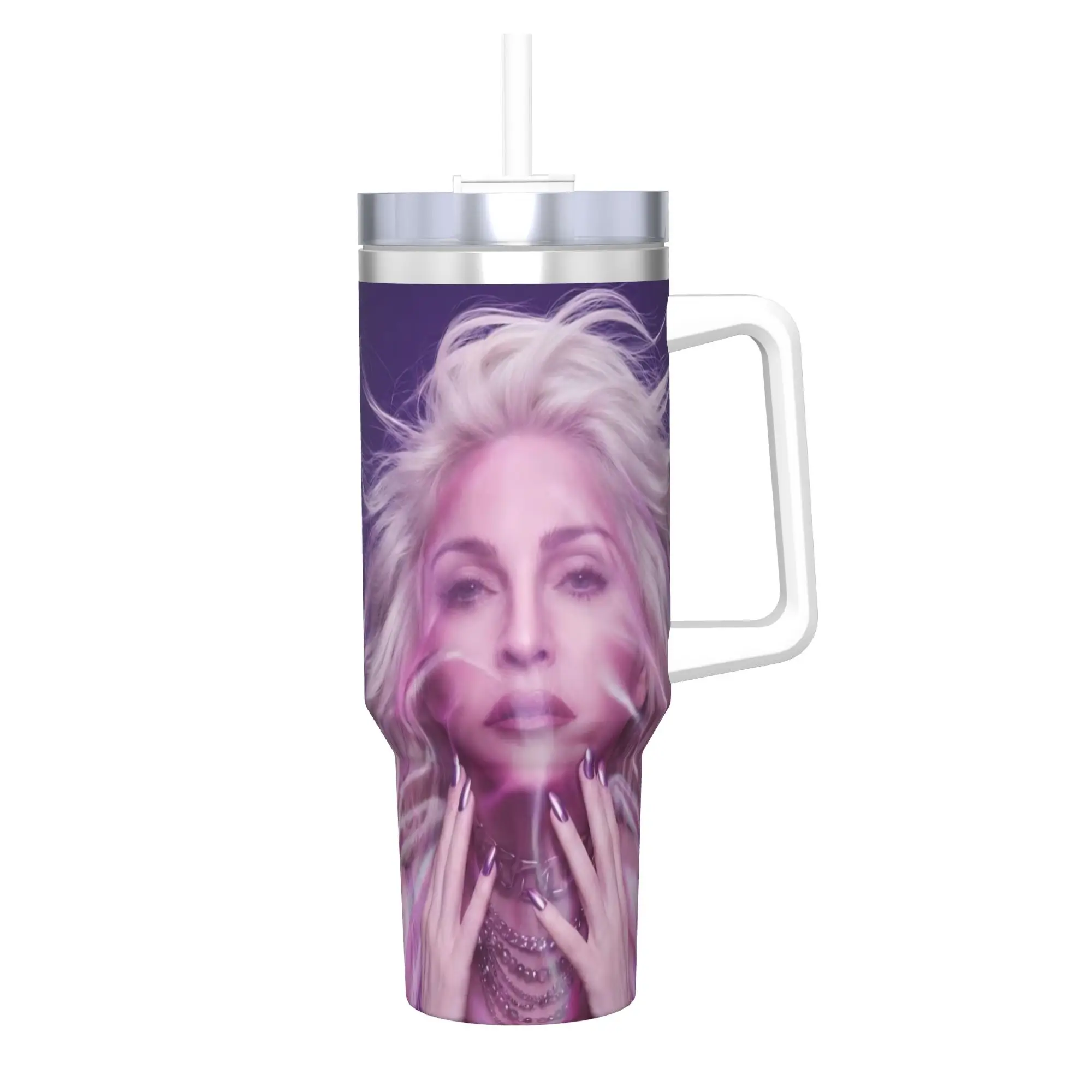 M-Madonnas Confessions II Tumbler With Straw  Stainless Steel Mugs Cup Double Wall Vacuum Insulated for Cold Or Hot 40oz