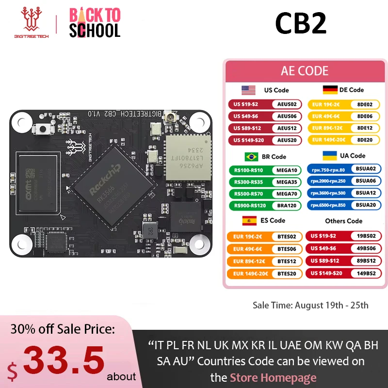 BIGTREETECH CB2 Core Board Rockchip RK3566 32GB eMMC 3D Motherboard for Klipper M8P PI4B 3d Printer Upgrade VS Raspberry Pi CM4