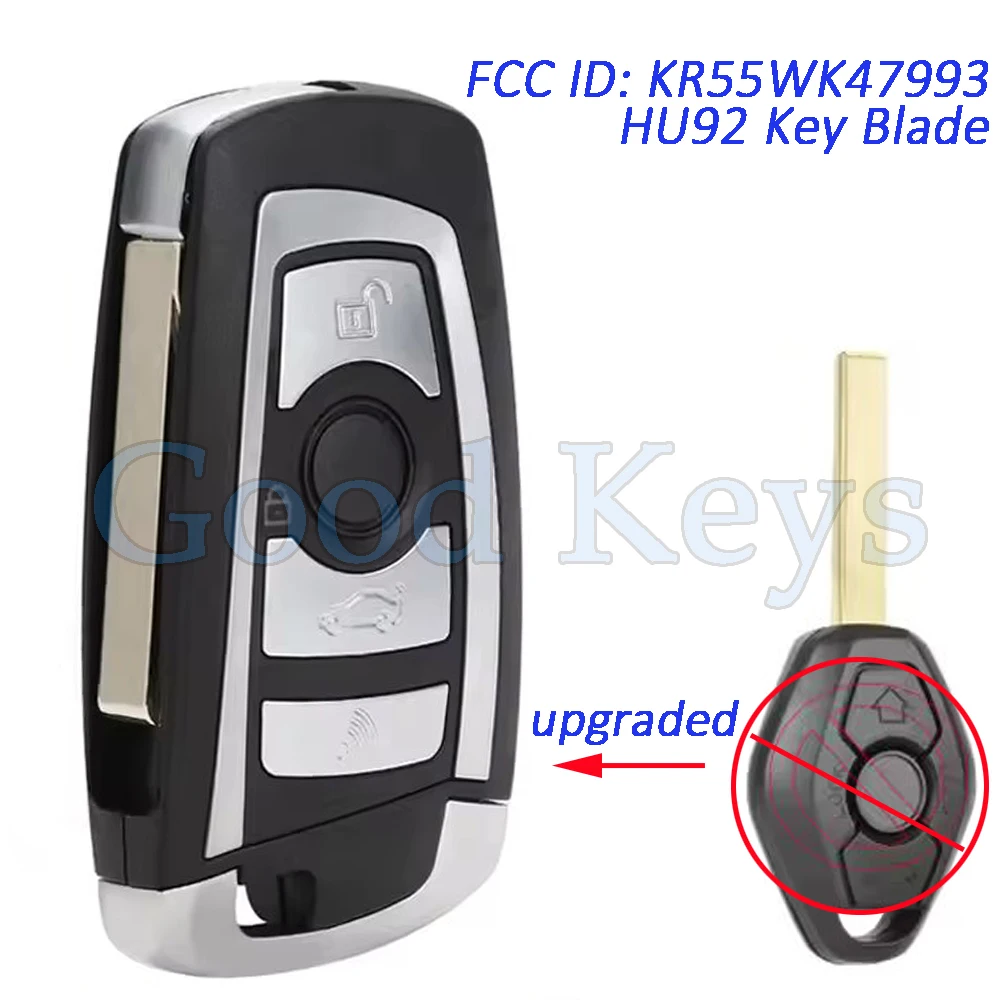 KEYECU CAS2 Modified Remote Key Fob for BMW E60 E63 1 3 5 6 Series 2004 2005 KR55WK47993 315MHz 433MHz 868MHz 315LP ID46 Chip