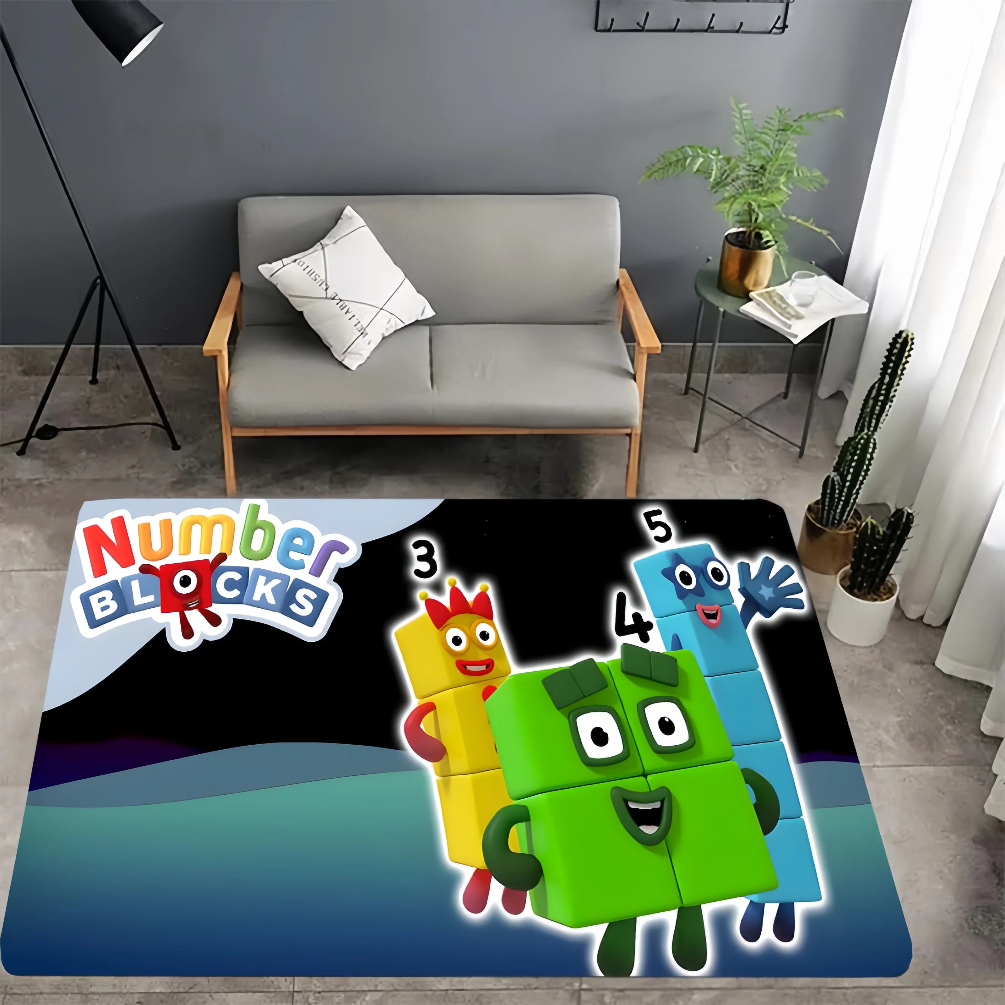 cartoon N-Number-Blocks printed carpet living room bedroom area home decor children's room baby pad bathroom kitchen carpet gift