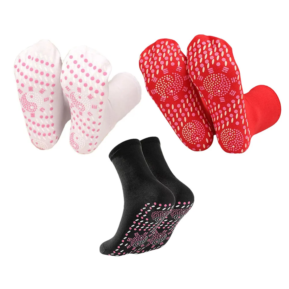 

3Pairs Self Heating Warm Socks Mid-Calf Design Breathable Thermal Socks for Cold Weather Leg Pain Relief Nervous System Support