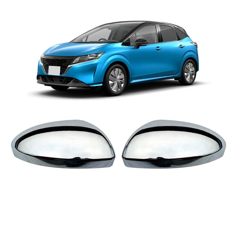 Car Chrome Silver Rear Mirror Covers Rearview Mirror Covers Trim Car Styling For Nissan Note E13 2020 2021 2022