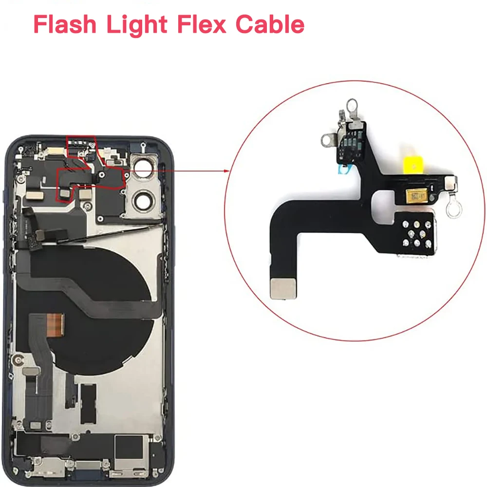 Flash Light Lamp Flex Cable Replacement For iPhone 12 13 Mini Pro Max LED Flashlight With Microphone