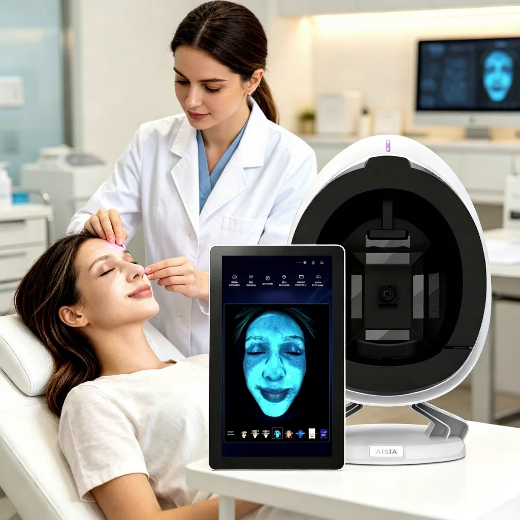 Smart AI Skin Analyzer With 3D Topography Technology LED Face Measurement Device For Beauty Use (US/EU/UK Plug)