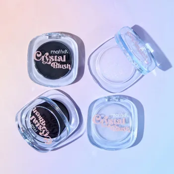 MAFFICK 따뜻한 변화 블러쉬 클리어 크리스탈 색상 변화 하이라이트, 오래 지속되는 파인 쉬머 블러쉬 크림, 내추럴 누드 메이크업 