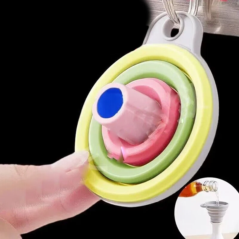 1/3Pcs Foldable Funnel Silicone Collapsible Funnel Portable Funnels For Fuel Hopper Collapsible Beer/ Oil Funnels Kitchen Tools