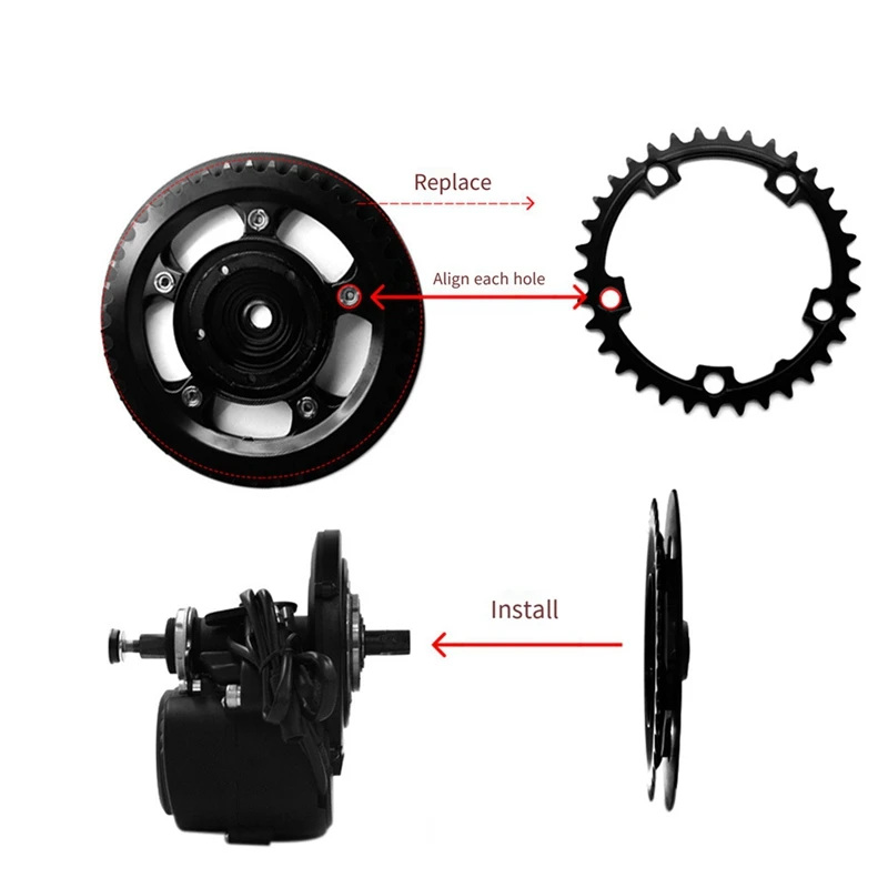 Durable 52T Chain Wheel For Tongsheng TSDZ2 TSDZ-2B, Ideal For Electric Bike Bicycle Enhancement