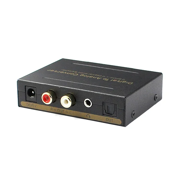 With SPDIF/Toslink 3x1 Switch box 3 ports Digital Audio Decoder to Analog converter