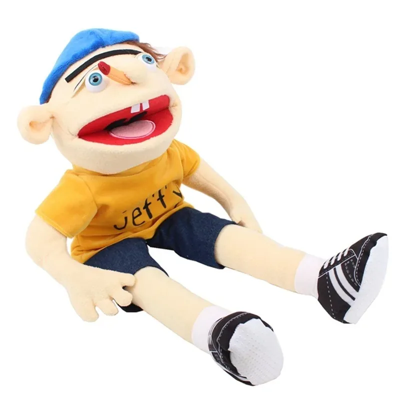 Anime jeffy amigos mão fantoche dos desenhos animados brinquedo plushie macio dos desenhos animados engraçado dedo fantoche para brithday festa