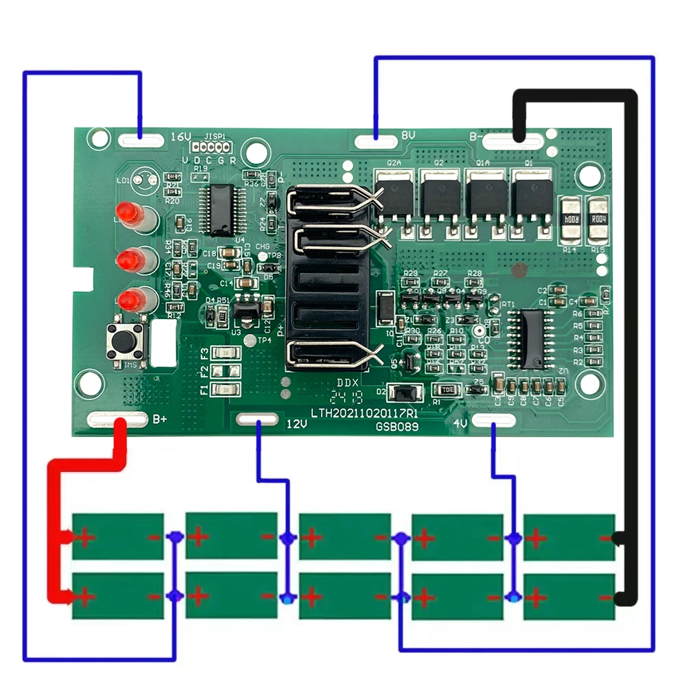 Imagem -04 - Caixa de Plástico para Bateria de Íon-lítio Placa de Circuito de Proteção de Carregamento Caixa Pcb para Enhell Power X-change 18v 20v Lítio 4511396