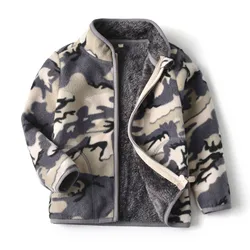 2-8T Camouflage เสื้อผ้าเด็กสำหรับเด็กหญิงเด็กชายฤดูหนาวฤดูใบไม้ร่วงฤดูใบไม้ร่วงแจ็คเก็ตซิปน่ารักร้อนขายเด็กหนา Coats