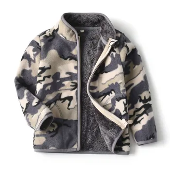 2-8t camuflagem crianças roupas para meninos meninas inverno outono jaquetas de lã com zíper bonito venda quente casacos grossos do bebê