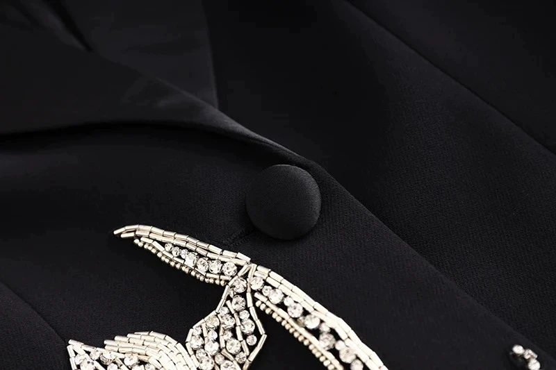 Primavera 2024 terno feminino dr pesado bordado flor cintura cinching manin colarinho longo sve cor de comprimento médio