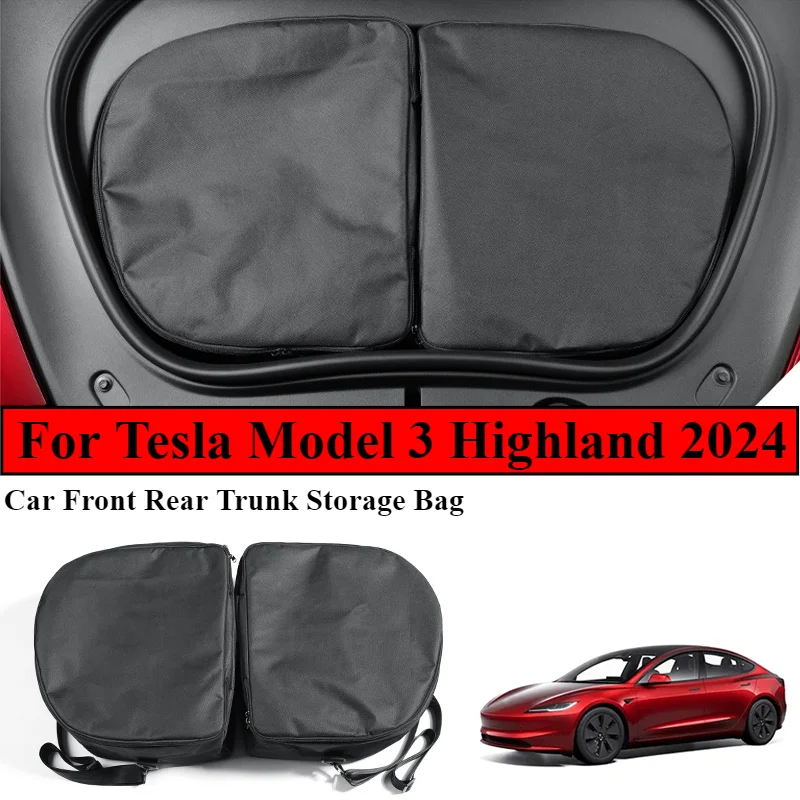 

For Tesla Model3 Highland 2024 Frunk Cooler Organizer Insulation Bag Waterproof Front Rear Trunk Travel Storage Insulated Warmer