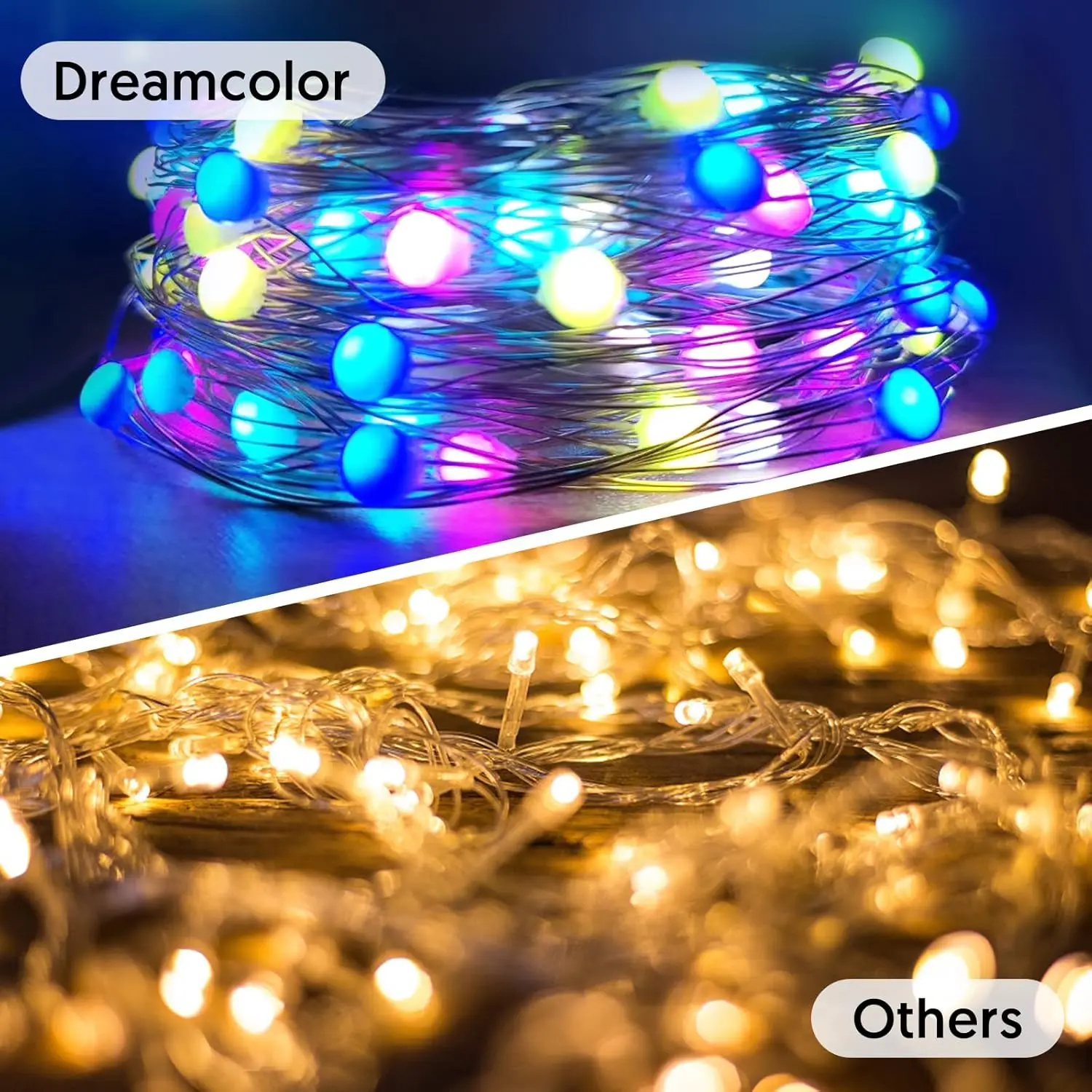 Smart LED Fairy Lights with Remote RGB Color Changing String Light USB Garland Music Sync for Bedroom Christmas Party Decoration