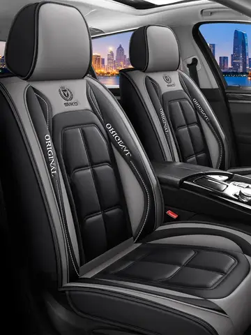 Funda de asiento todo incluido, cojín de asiento de coche de cuero completo, funda de asiento de conductor o funda de asiento de pasajero, almohadilla universal para todas las estaciones