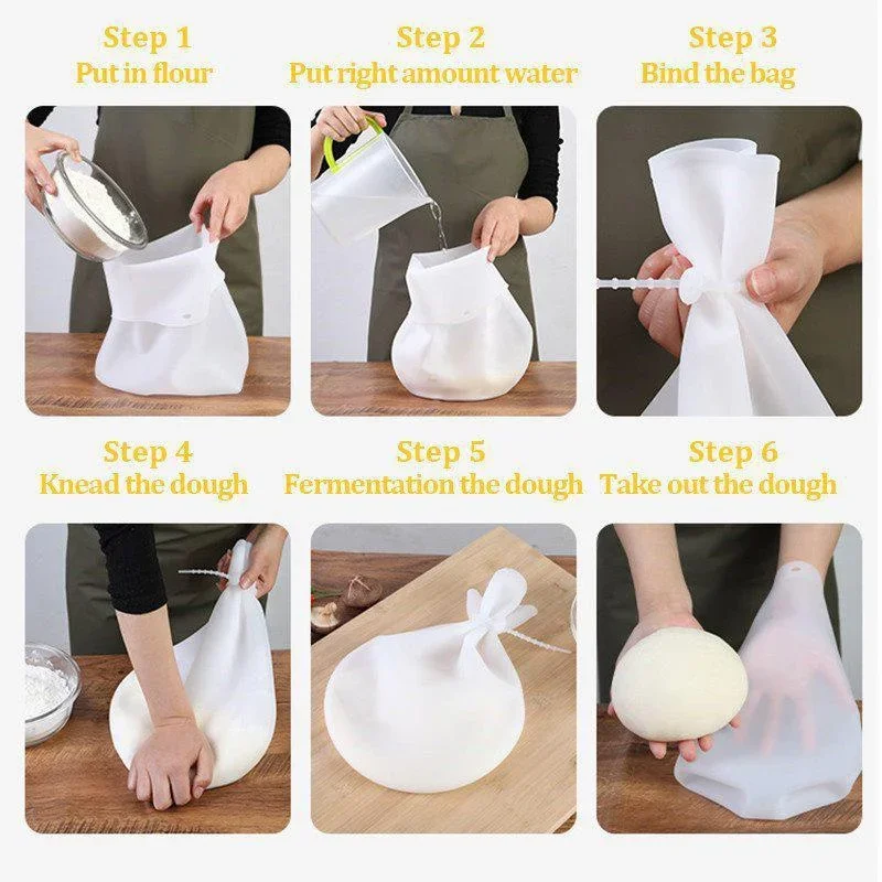 Kneading Bag Silicone Kneading Dough Bag Food Grade Material Versatile Dough Mixer Flour Mixing Bag Cooking Tool