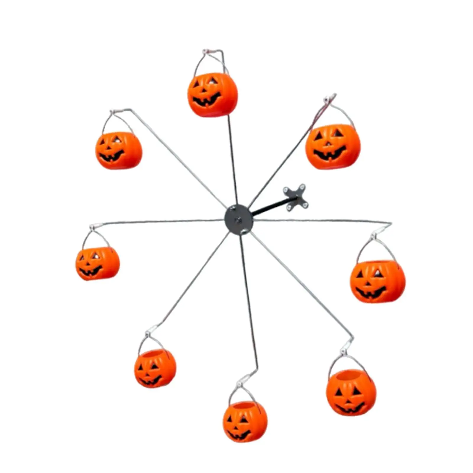 Kürbis-Vogelfutterstation mit rundem Rad, Halloween-Dekor, interaktiv, drehbar, dynamisch