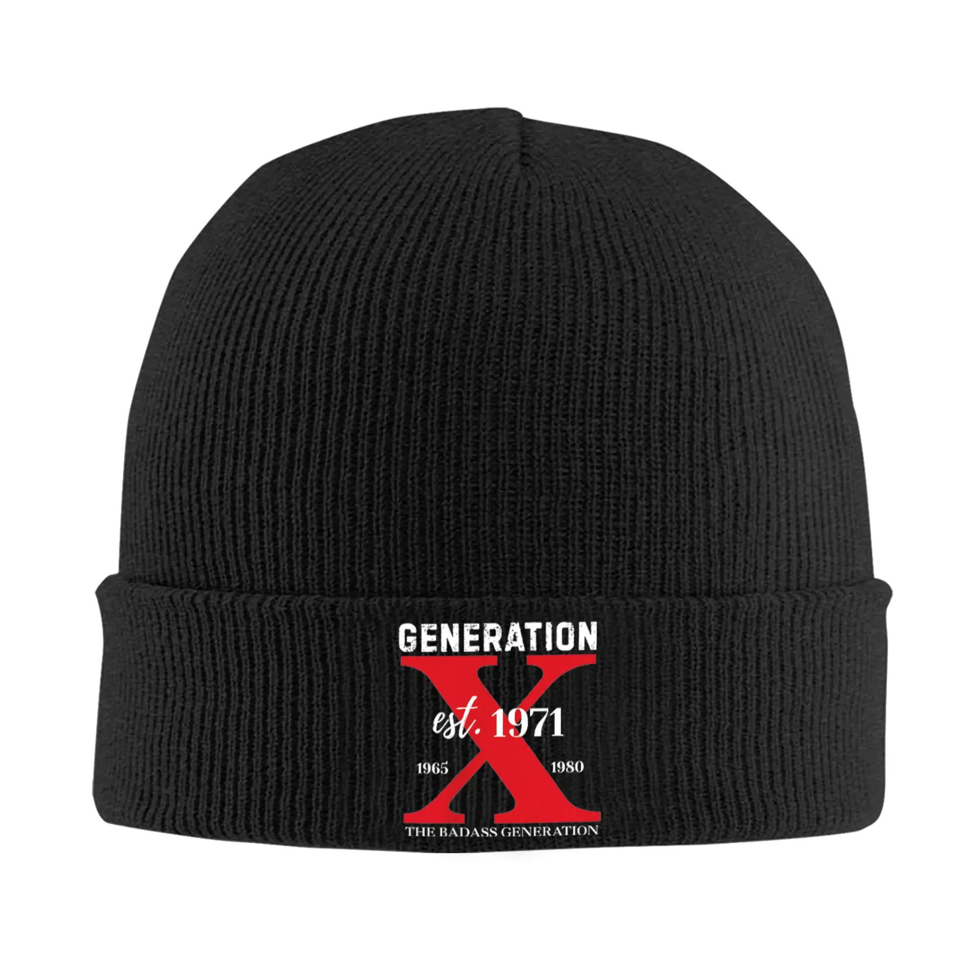 The Badass Generation Gen-X 1971 Knitted Hat Autumn Winter Skullies Beanies Ski  Cap Female Male Acrylic Hip Hop Bonnet