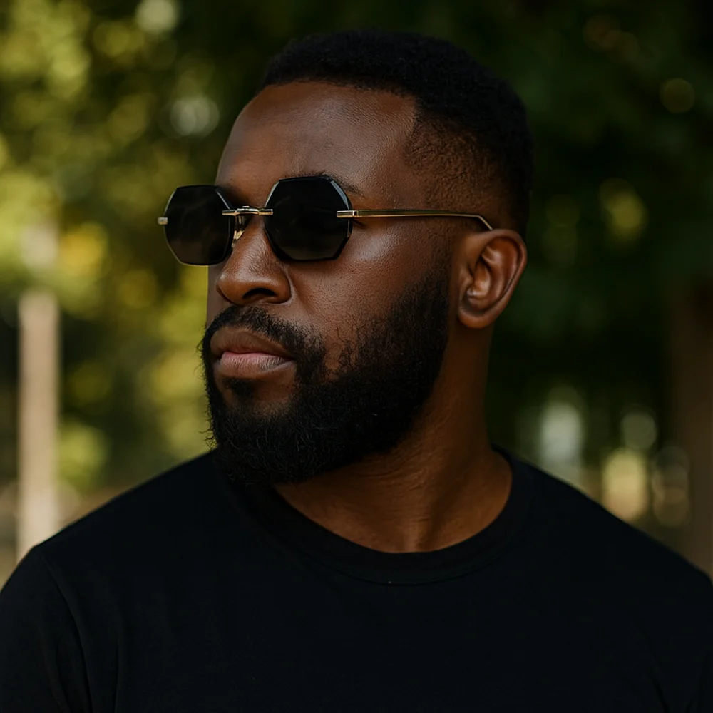 

UV Protection Multicolor Sun Glasses Vision Care Vintage Frameless Sunglasses Lightweight Fashion Men UV400 Eyewear Selfie