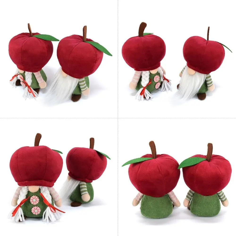 Collezione soffice bambola senza volto rossa in cotone PP Rudolf bambola nana frutta cartone animato gnomi comodi giocattoli di peluche regalo di compleanno per bambini