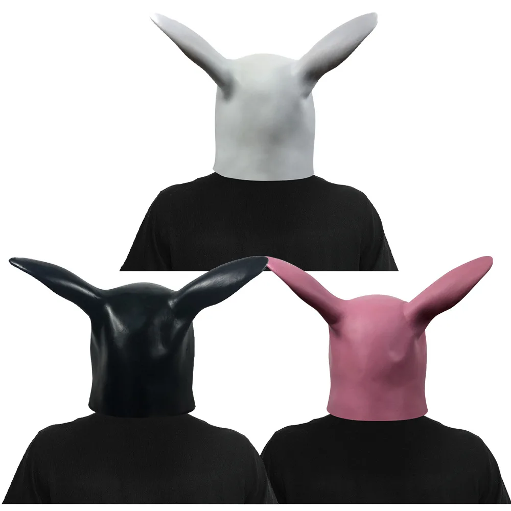 Latex-Hasenmaske Vollkopf-Tiermaske für Party und Cosplay – Detail 2