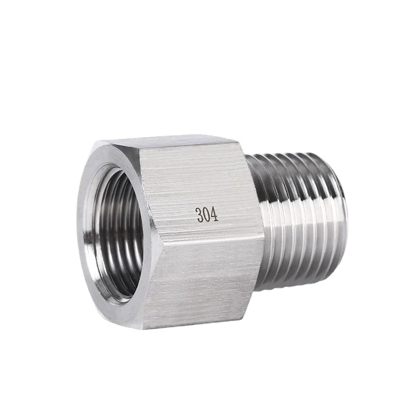 2 "NPT ke BSPT Female ke Male Hex Reducer 304 Stainless Steel pipa Fitting Adatper tekanan tinggi untuk pengukur tekanan