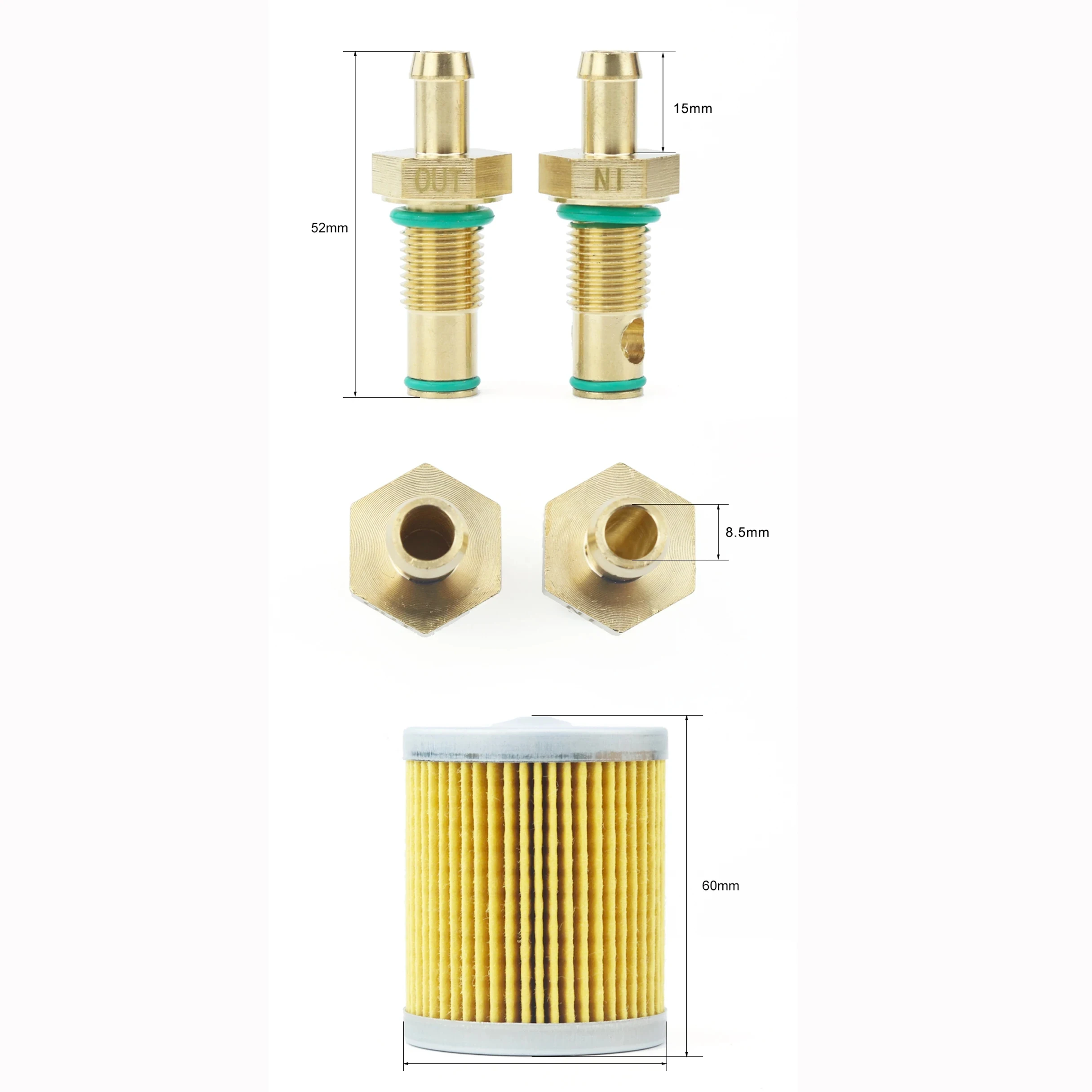 Fuel Filter UF-10K Water Separator Assembly with 2 Pcs Extra Filter Yacht boat diesel gasoline engine Outboard Motors Fuel Tank