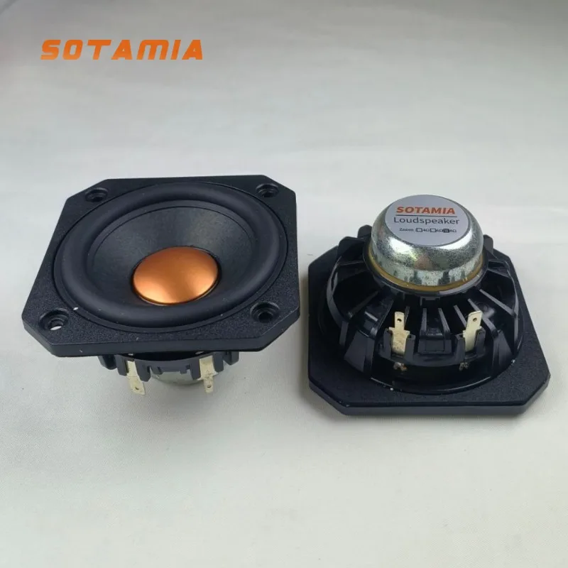 SOTAMIA 2Pcs 3 Inch Full Range Speaker 8 Ohm 25W Desktop Surround Loudspeaker 25 Core Three-way Midrange Car Center Speaker