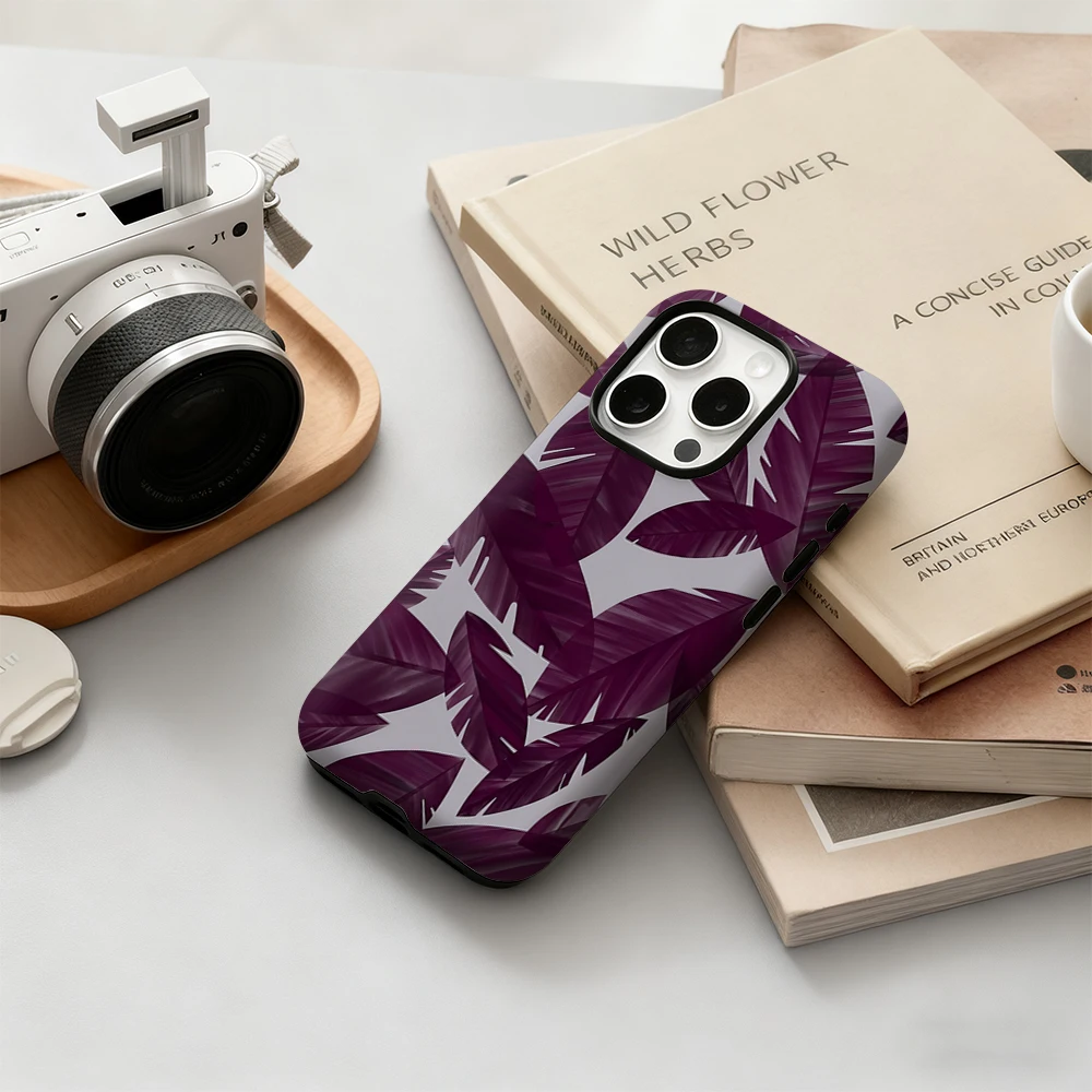 Luxo folhas de ameixa caso de telefone para iphone 17 16 15 14 13 12 11 pro max air plus luxo dupla camada capa traseira