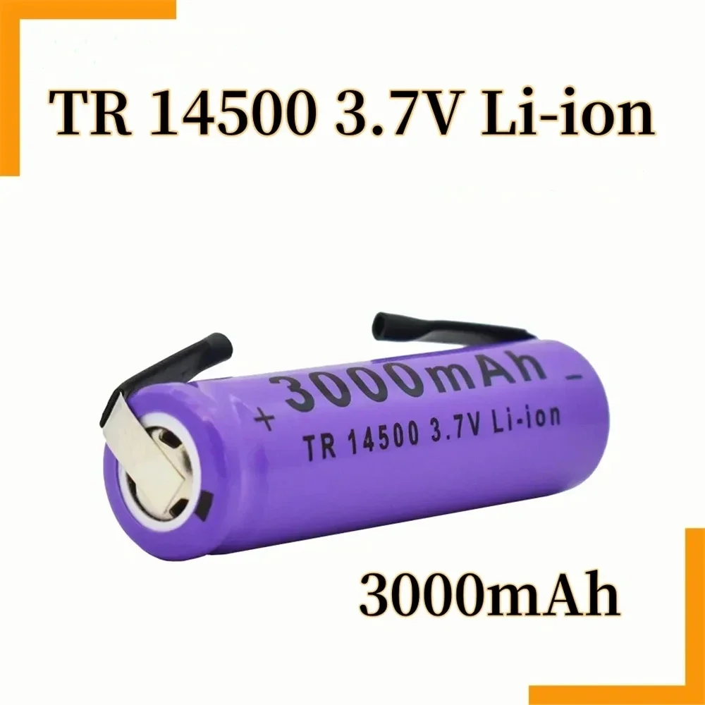 New 3.7V 3000mAh ICR 14500 LED Flashlight Rechargeable Lithium Battery Welding Nickel Sheet Battery