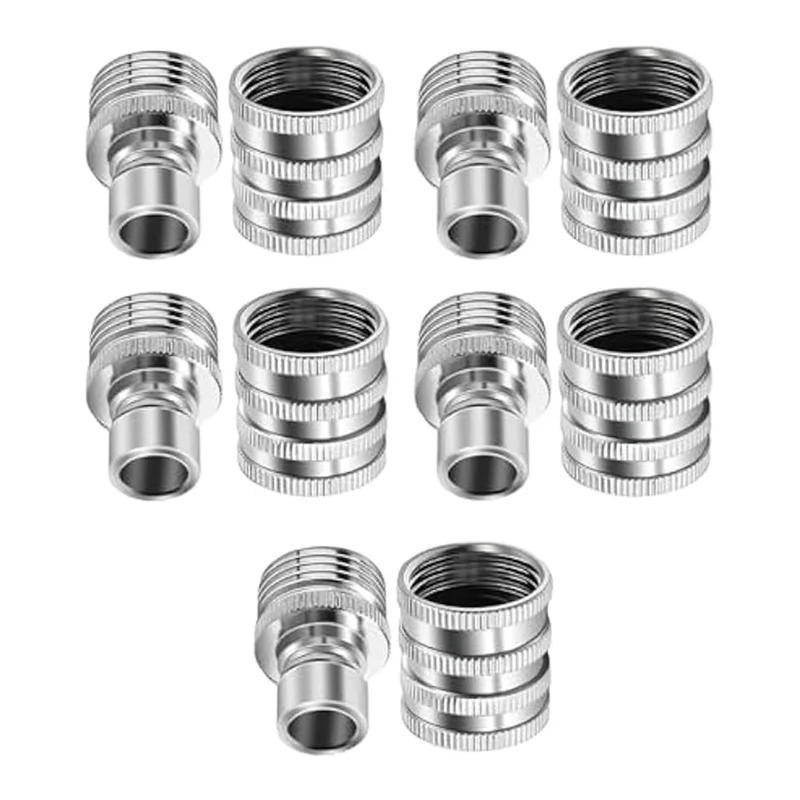 

AT63-Garden Hose Quick Connect Fittings 5X Stainless Steel, 3/4 Inch Water Hose Quick Release Connector