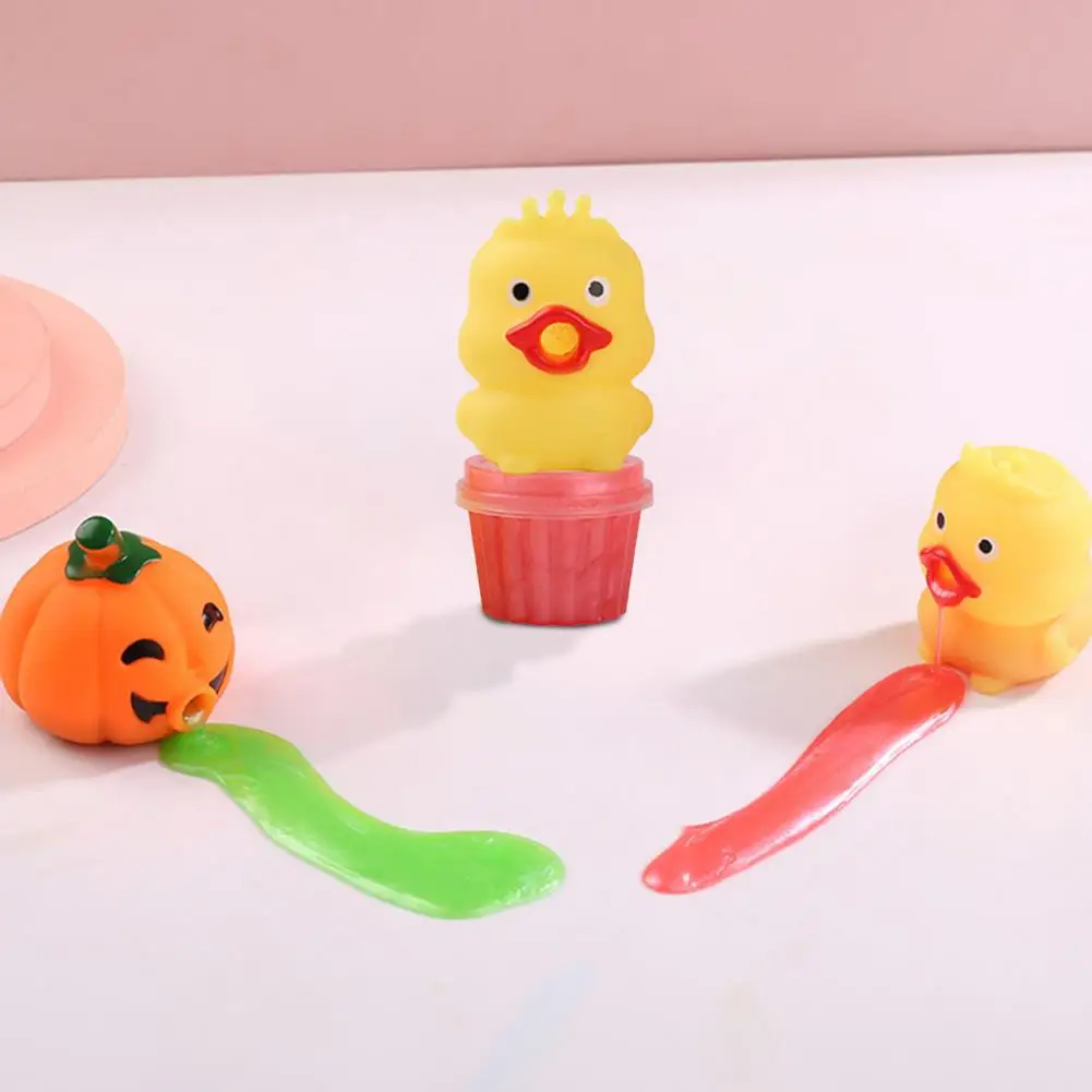 Vomiting Toy Stress Relief Toy for Kids Teens Adults Soft Pvc Sensory Fidget Pumpkin Duck Frog Squeeze Toy Soft Pvc Squeeze