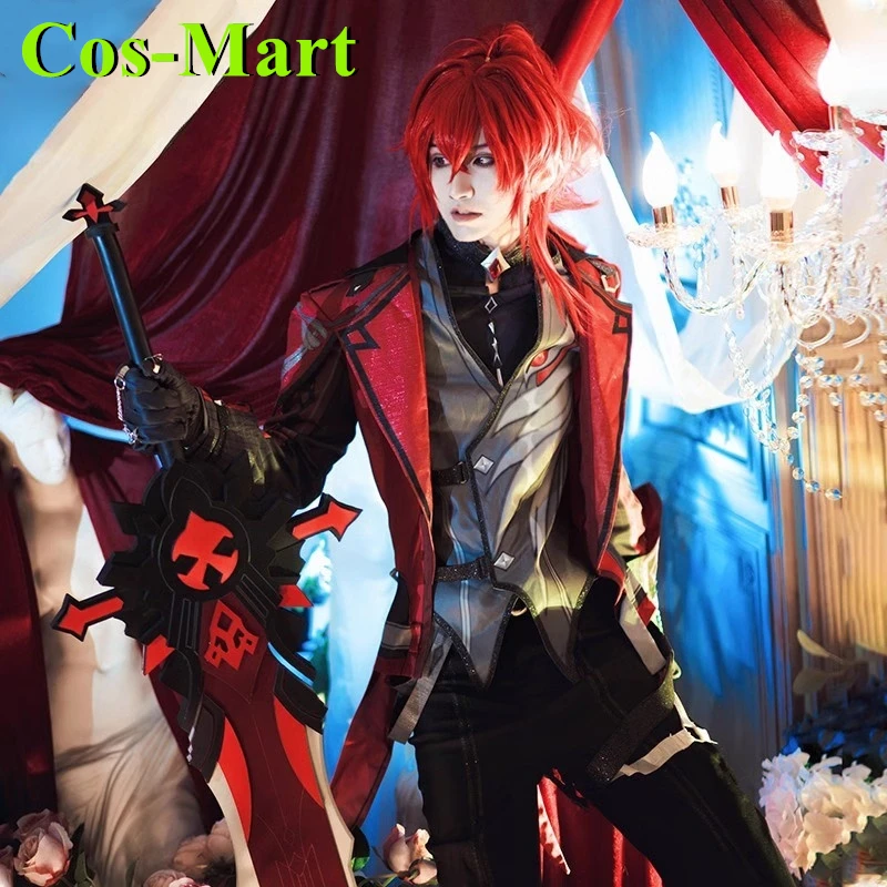 Cos-Mart Gioco Genshin Impact Diluc Costume Cosplay Nuova Pelle Bello Uniforme da Battaglia Attività Gioco di Ruolo Del Partito Abbigliamento S-XXL