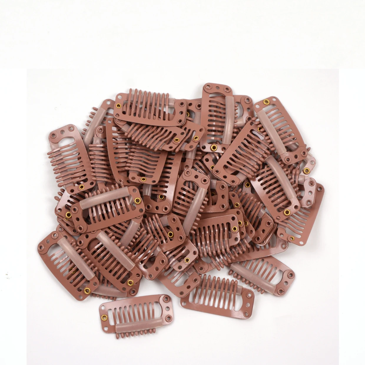 100 Stuks 32Mm/28Mm Hair Extensions Clips 9 Tanden/8 Tanden Pruik Kam Clips Snap Hair Extension Accessoires Tool