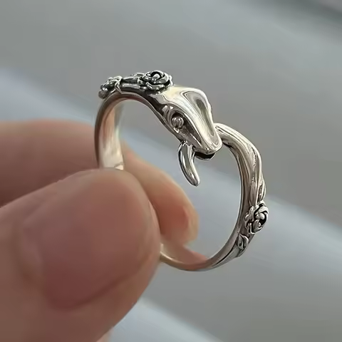 PONYKISS 925 Sterling Silver Snake Ring for Women Cute Animal Fine Jewelry Minimalist Accessories Chinese Style