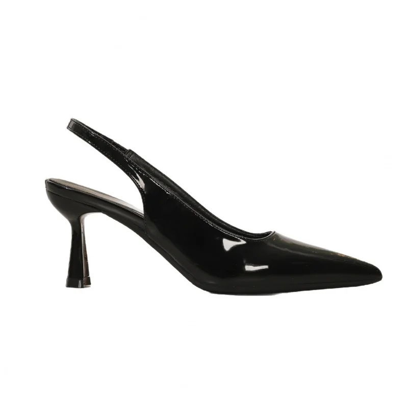 

European size backless sandals, sexy slip-on pointed-toe black high heels for women, stiletto closed-toe work shoes