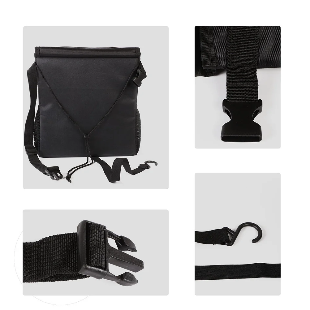 

Large Capacity Waterproof Car Trash Bag Black Folding Container Buckle Strap Hook Seat Back Storage for Vehicle Traveling